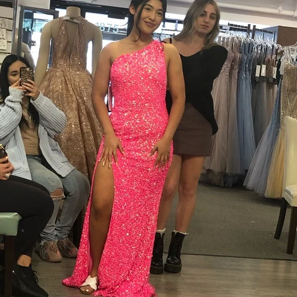 open lace back dress Modest Short-Sleeve Long Mermaid Prom Dress main image 1